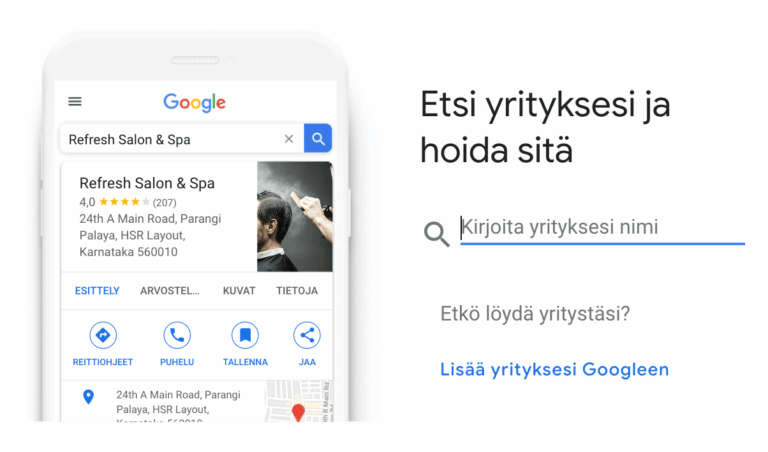 Google My Business etsi yrityksesi
