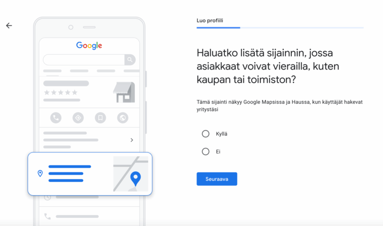 Google My Business sijainti