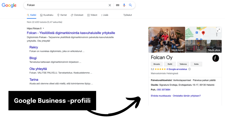 Ota käyttöön Google My Business - Folcan